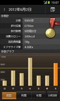 画面:歩数計設定