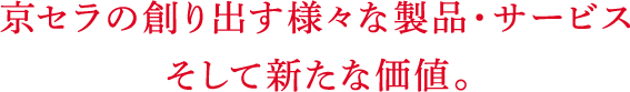 京セラの創り出す様々な製品・サービスそして新たな価値。