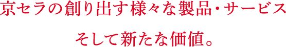 京セラの創り出す様々な製品・サービスそして新たな価値。