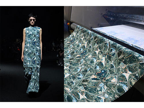 ファッションブランド「HATRA」のRakuten Fashion Week TOKYO で発表の2025 秋冬コレクションに、FOREARTHでプリントした生地を提供