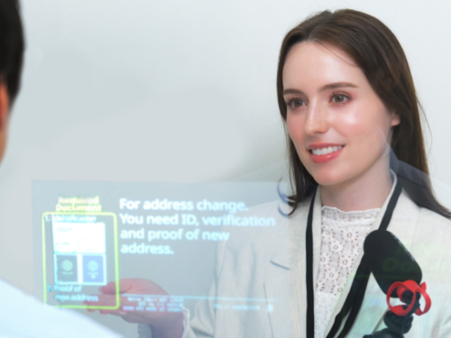 CES 2026の京セラグループ共同出展ブースにて、京セラドキュメントソリューションズがリアルタイム字幕表示システム「CotopatⓇ」を米国で初展示