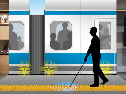 駅ホームなどでの視覚障がい者の安全歩行をサポートする「視覚障がい者歩行支援システム」の開発について