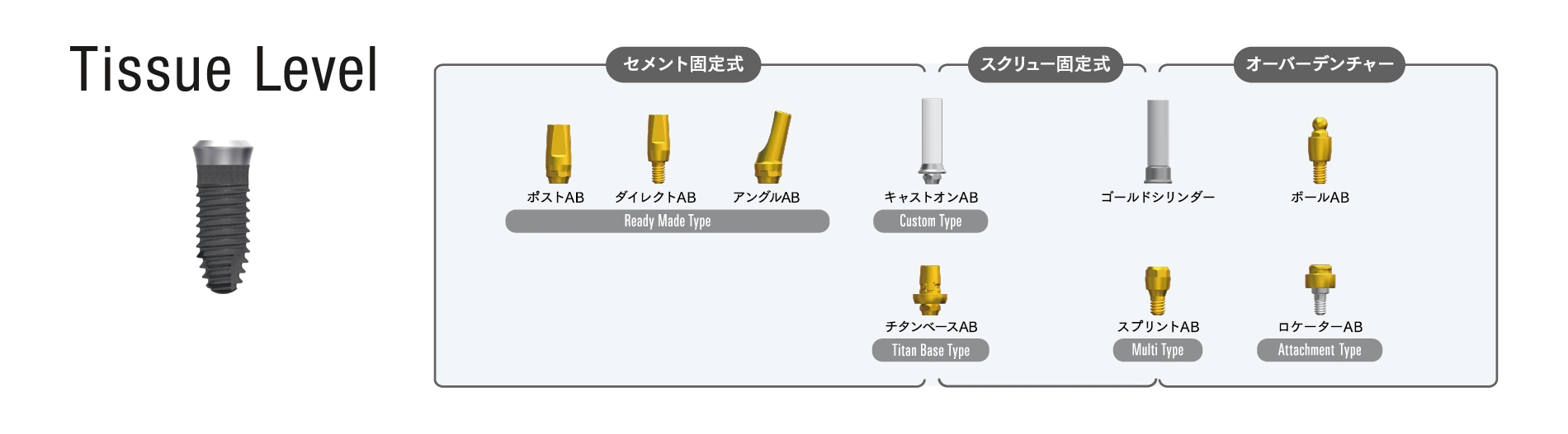 イメージ：補綴パーツラインナップ