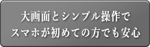 大画面とシンプル操作でスマホが初めての方でも安心