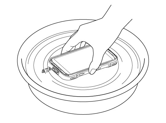 画像：海水に入れたあとの洗い方 揺すり洗い