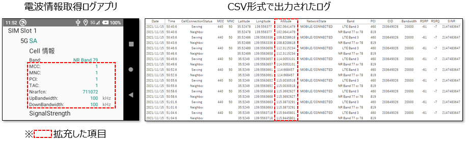 5G電波取得ログ