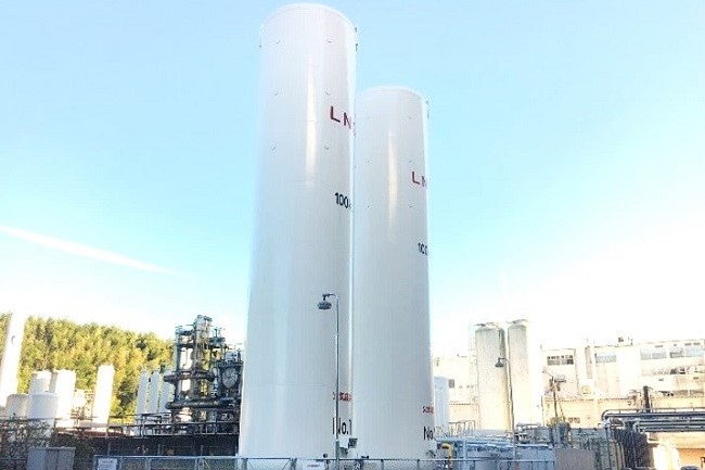 画像:ガス貯蔵施設の建設工事の様子